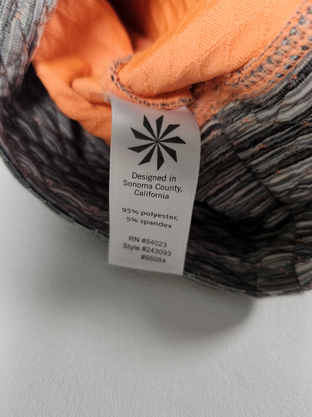 Athleta Long Sleeve Athletic Top Medium Gray Orange Stretch - Picture 7 of 8